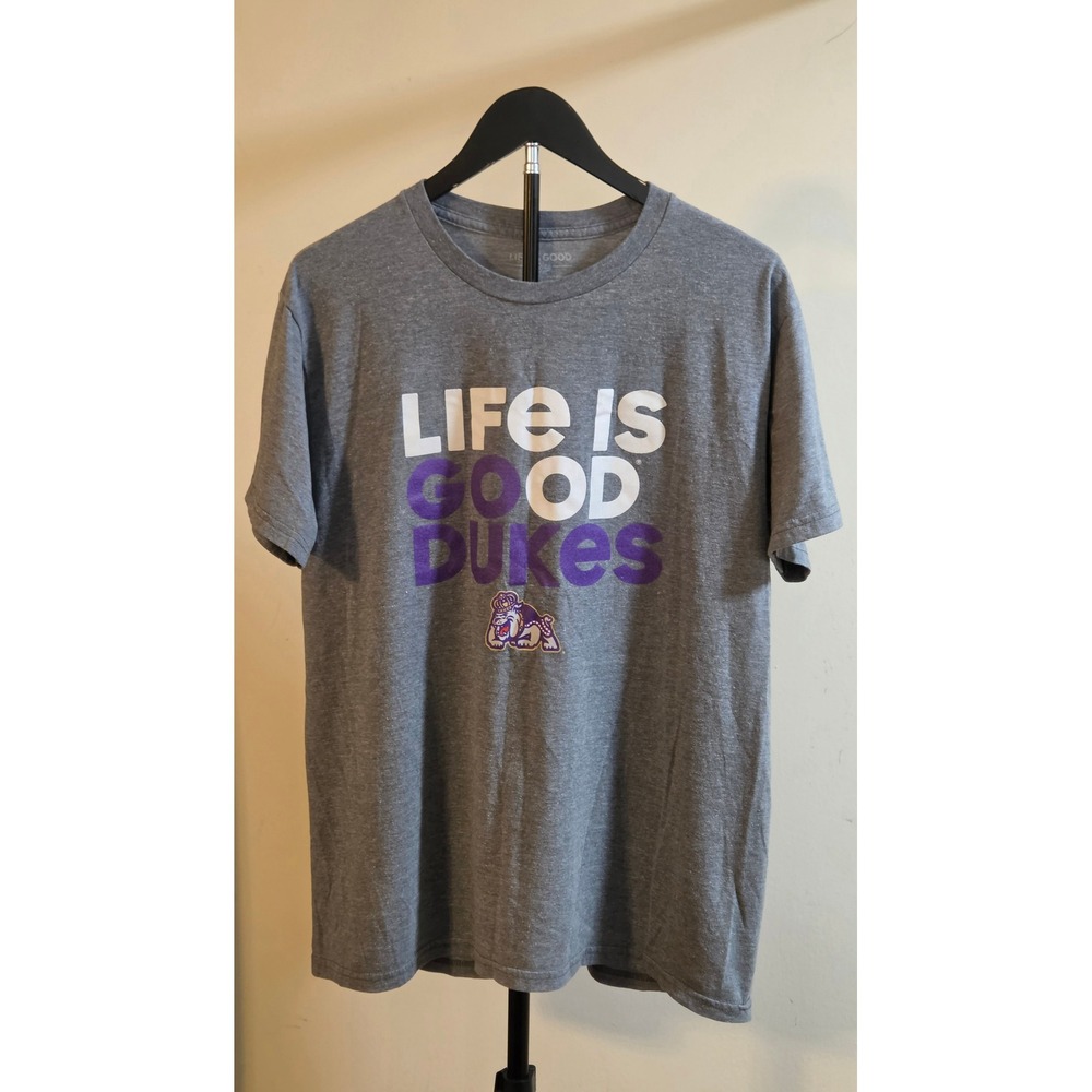 Life Is Good Dukes Graphic T-Shirt Men's Size Large Gray